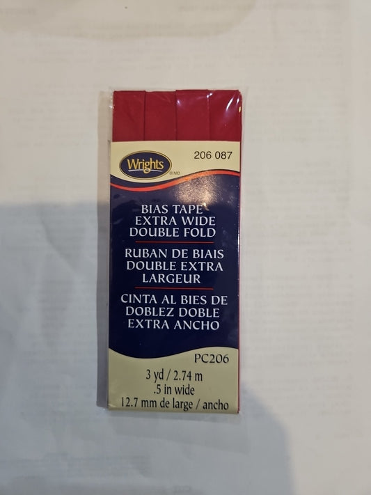 Wright's Bias Tape Extra Wide Double Fold - 3 YD - .5" Wide - PC206