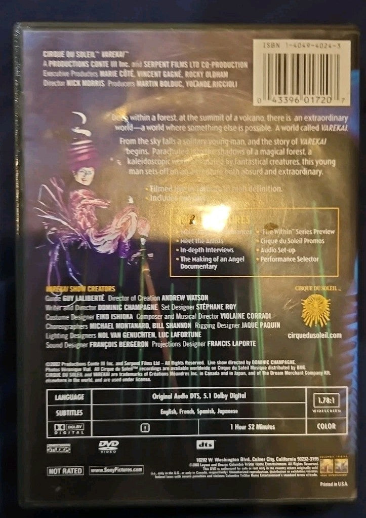 Varekai (DVD, 2003) New Sealed