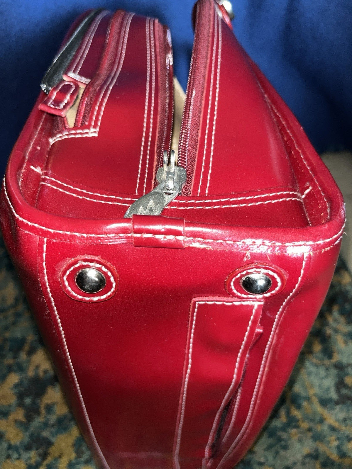 McKlein Leather Laptop Carry-On Bag Detachable Roll-On And Collapsible Handle