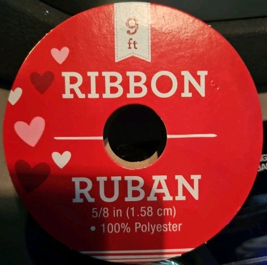New! Ribbon XO❤ Love Kisses Hearts 5/8” x 9 FT  Wreath Crafts Baskets Heart Hugs