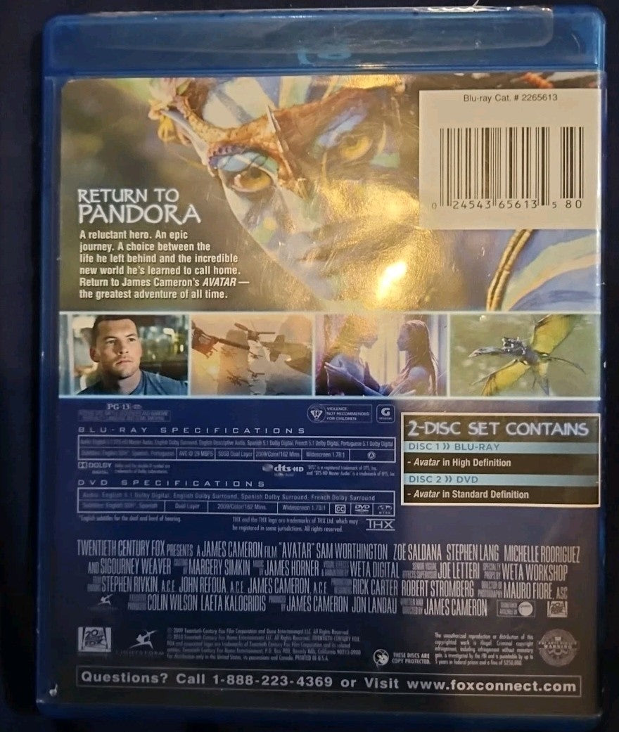 Avatar (Blu-ray, 2009) New Sealed