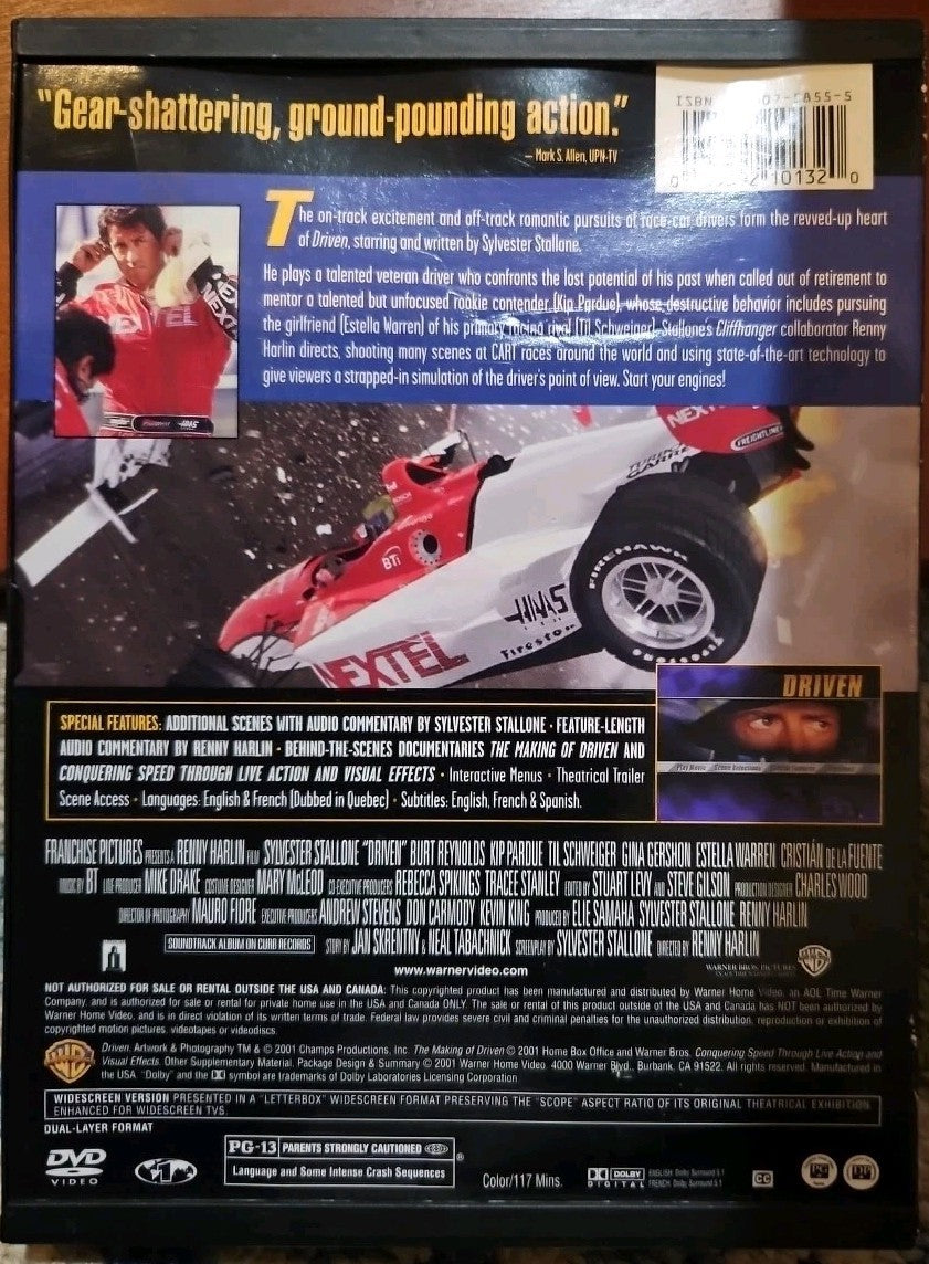 Driven (DVD, 2001) Tested. No Scratches