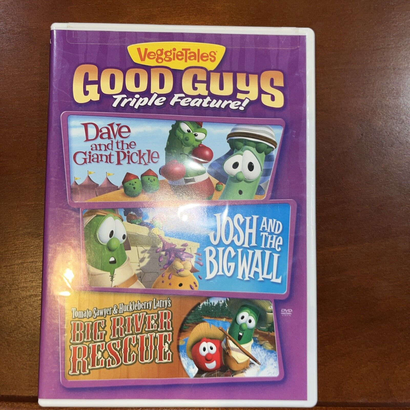 Veggietales -  Triple Good Guys Dave Giant Pickle Josh Big Wall Big River - DVD