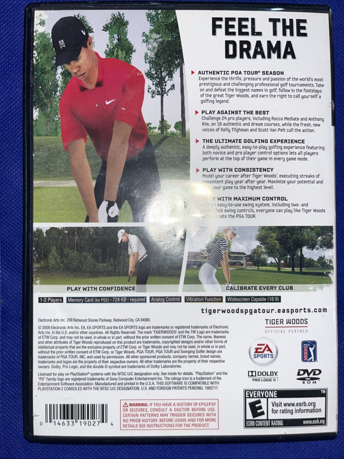 Tiger Woods PGA Tour 10 (PS2) Original Case + Manual + Tested Disc. See Pics