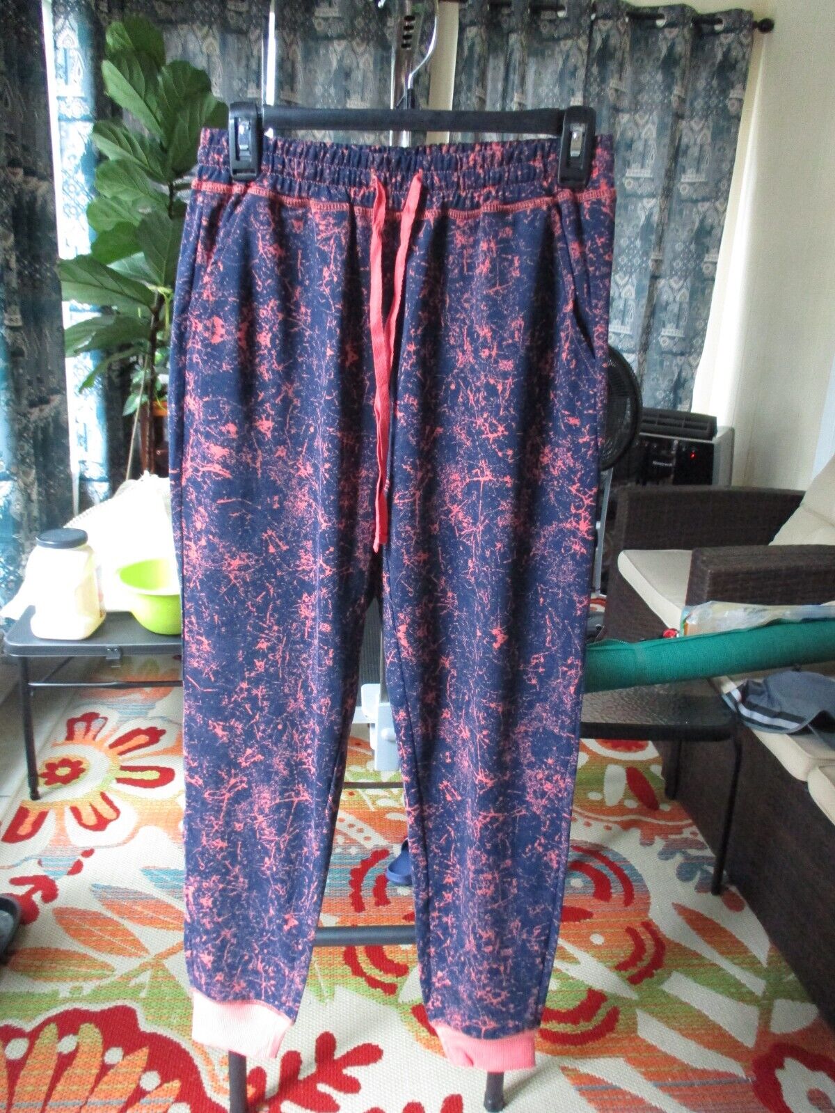 LuLaRoe NWOT Jax Small Dark Blue and Pink Splatter Joggers Sweatpants
