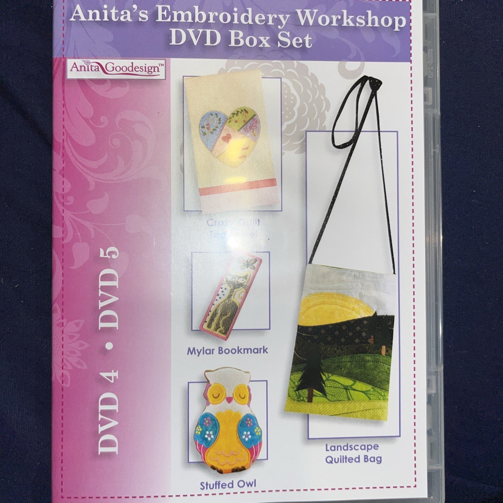 Anita’s Embroidery Workshop 7 DVD Set + 1 CD. Sealed. No Outer Sleeve