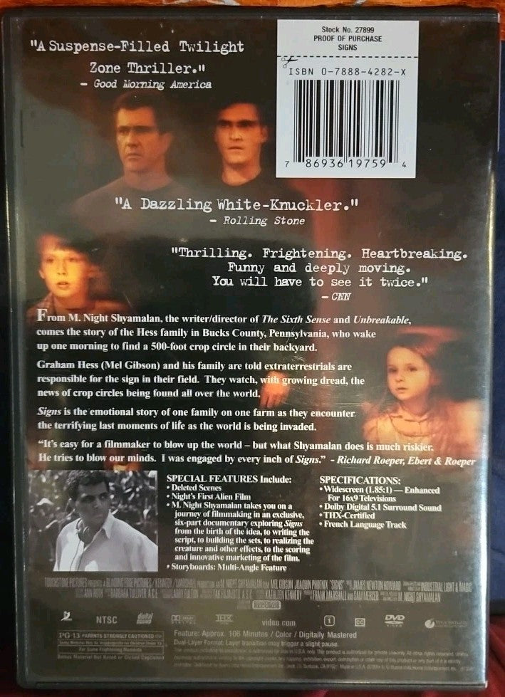 Signs (DVD, 2002)