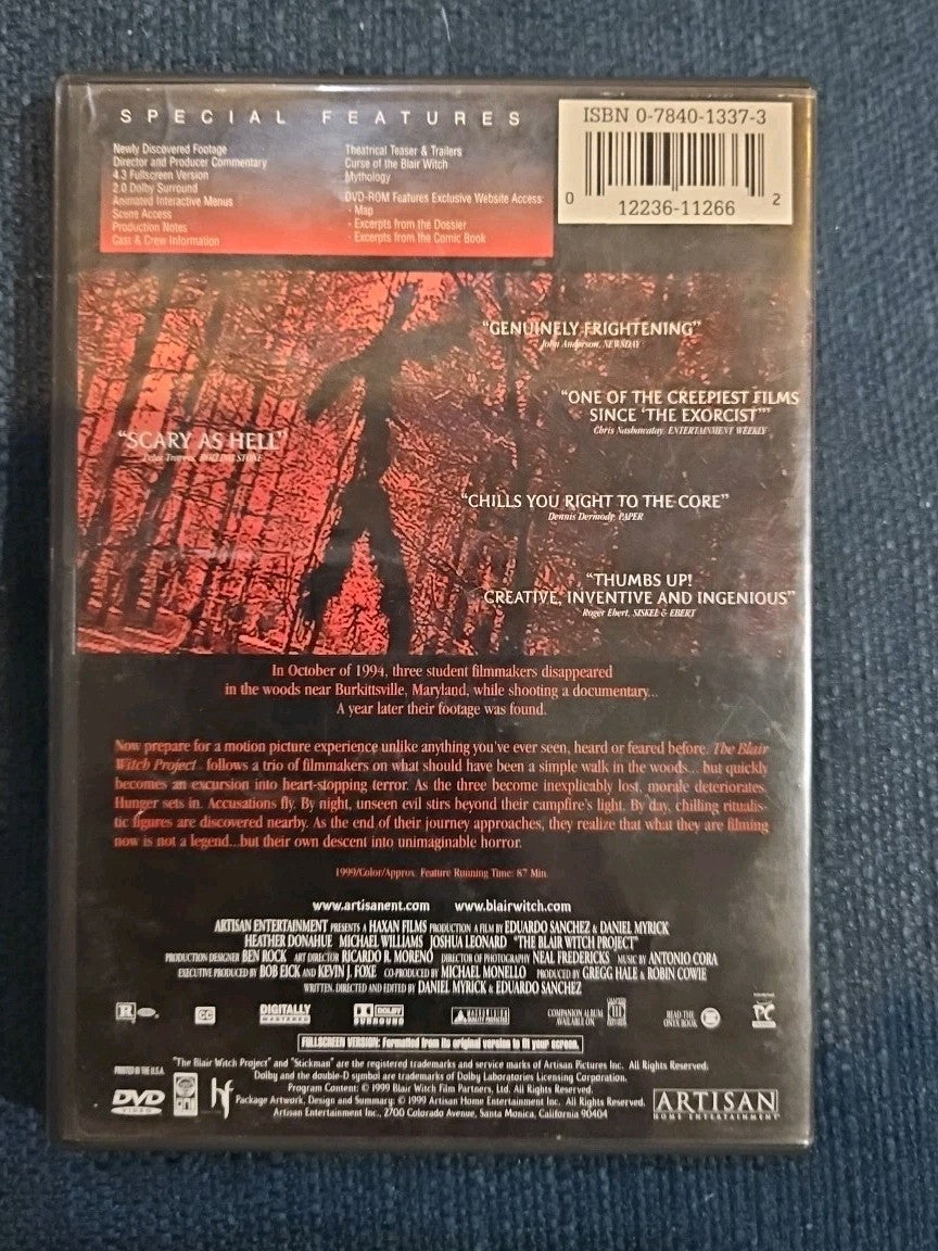 The Blair Witch Project (DVD, 1999)