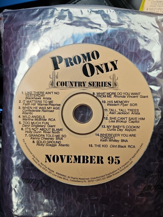 Promo Only Country Series November 95 (CD) 15 Songs. Disc Only