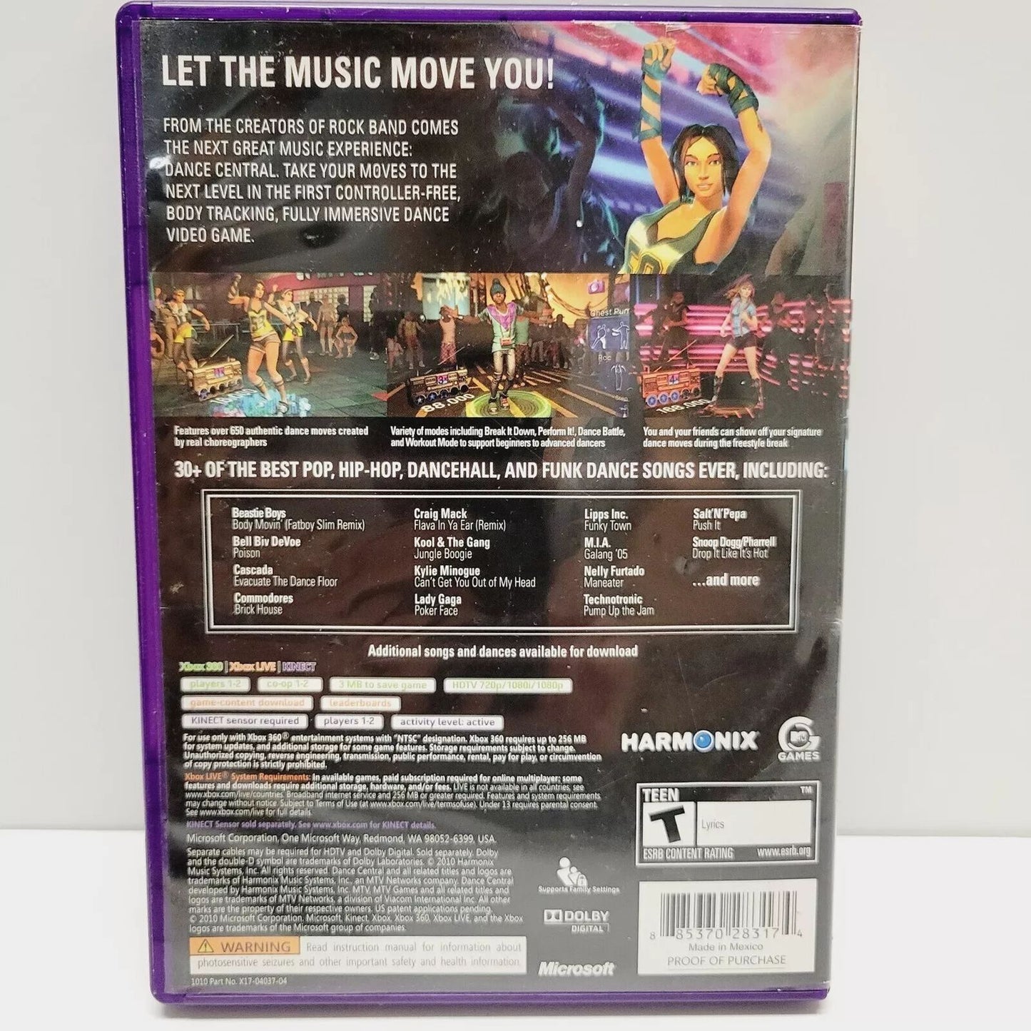Dance Central (Xbox 360) New Case. Tested. No scratches. Resealed.