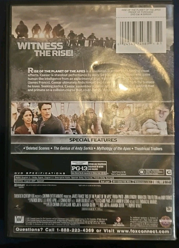 Rise of the Planet of the Apes (DVD, 2011)