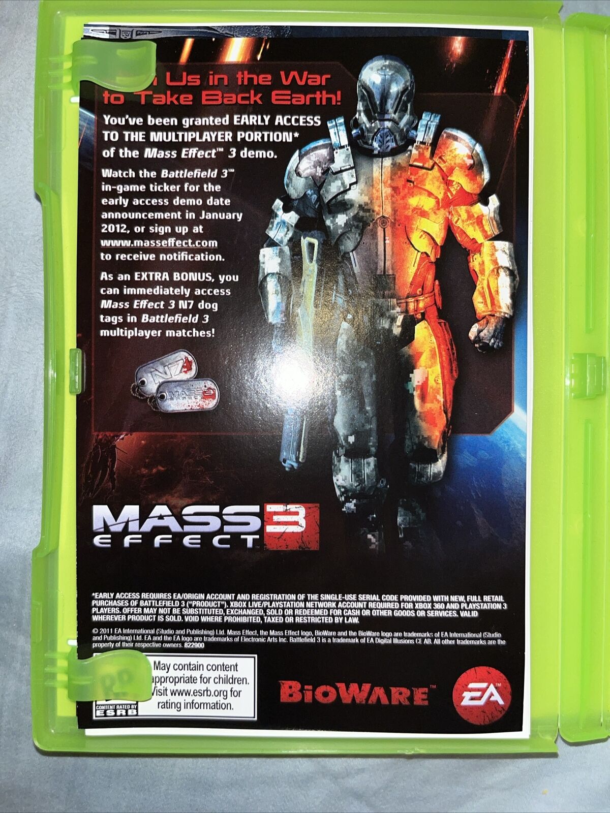 Battlefield 3 (Microsoft Xbox 360, 2011)