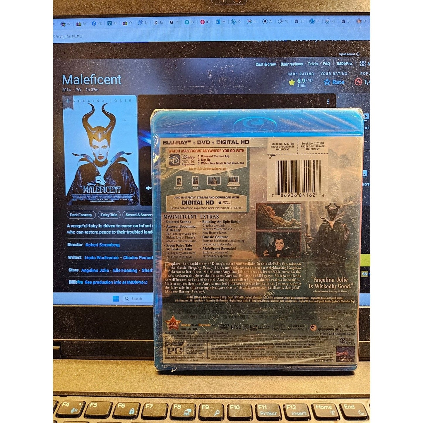 Maleficent (Bluray+DVD+Digital HD) Angelina Jolie Factory Sealed