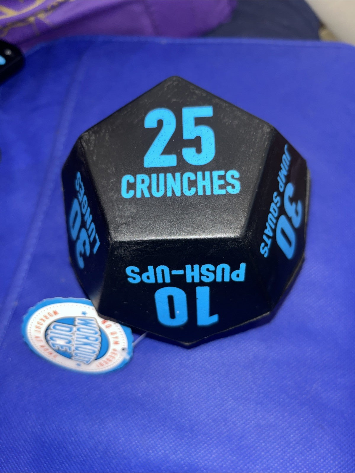 Pink 12-Sided Fitness Dice For Home Gym Burpees Lunges