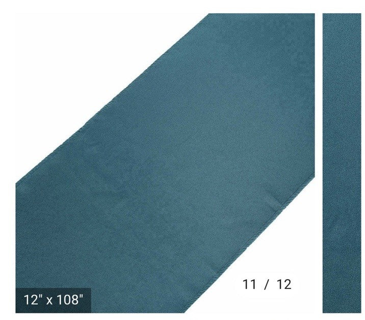 10Ft Chiffon Table Runner for Wedding Banquet Decor (27 X 120 Inch) Peacock Teal