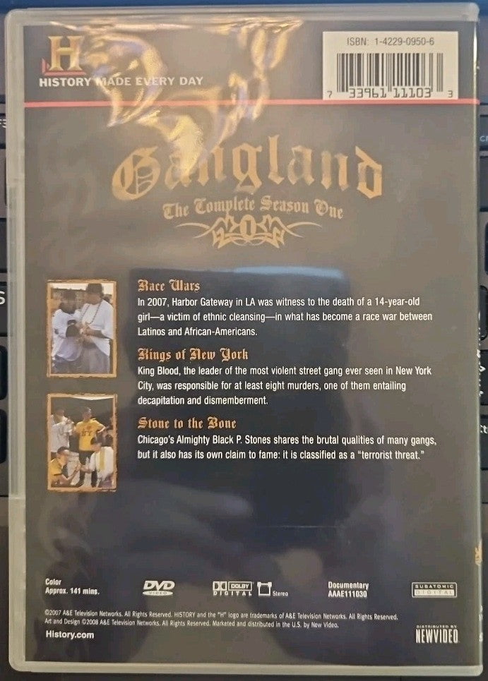 Gangland: Complete Season 1 (DVD) Discs 2, 3 & 4 ONLY.  MISSING DISC 1 READ