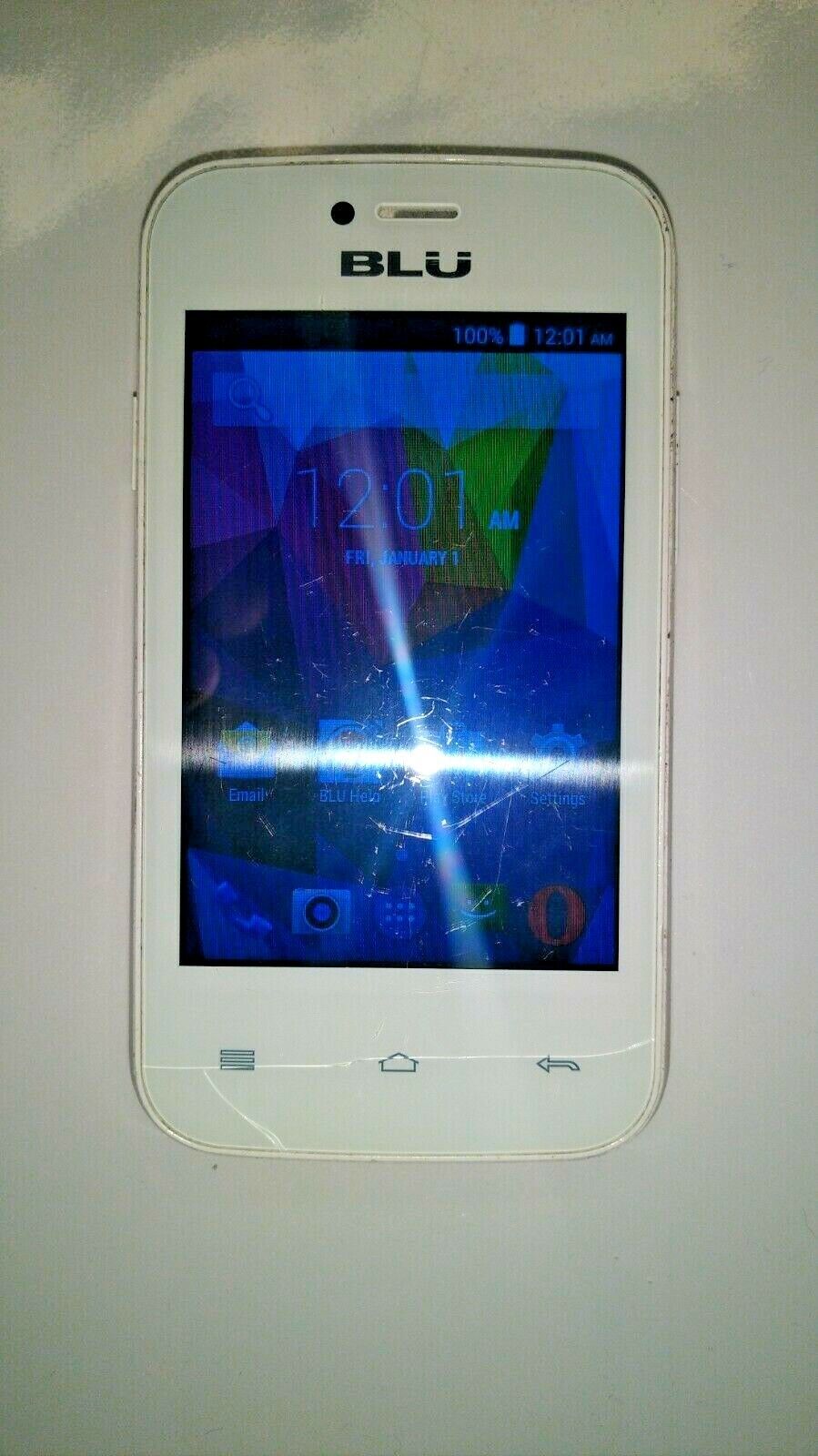  BLU Dash JR 3G D192U - White (Unlocked) Smartphone - Tested - Works