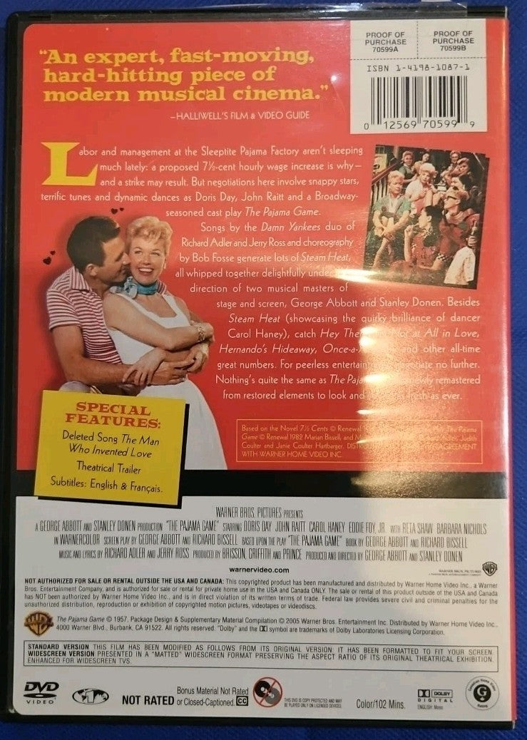 The Pajama Game (DVD, 1957) Sealed