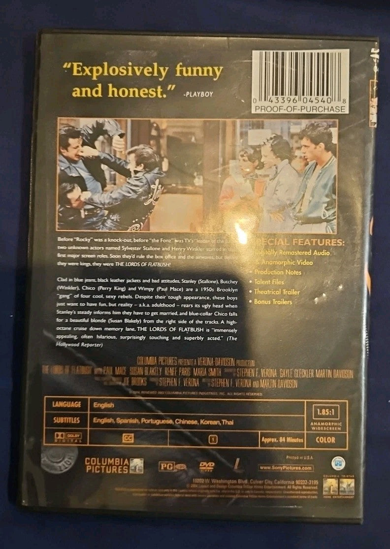 Lords of Flatbush (DVD, 1974)Artwork Cropped. Slimcase. Tested