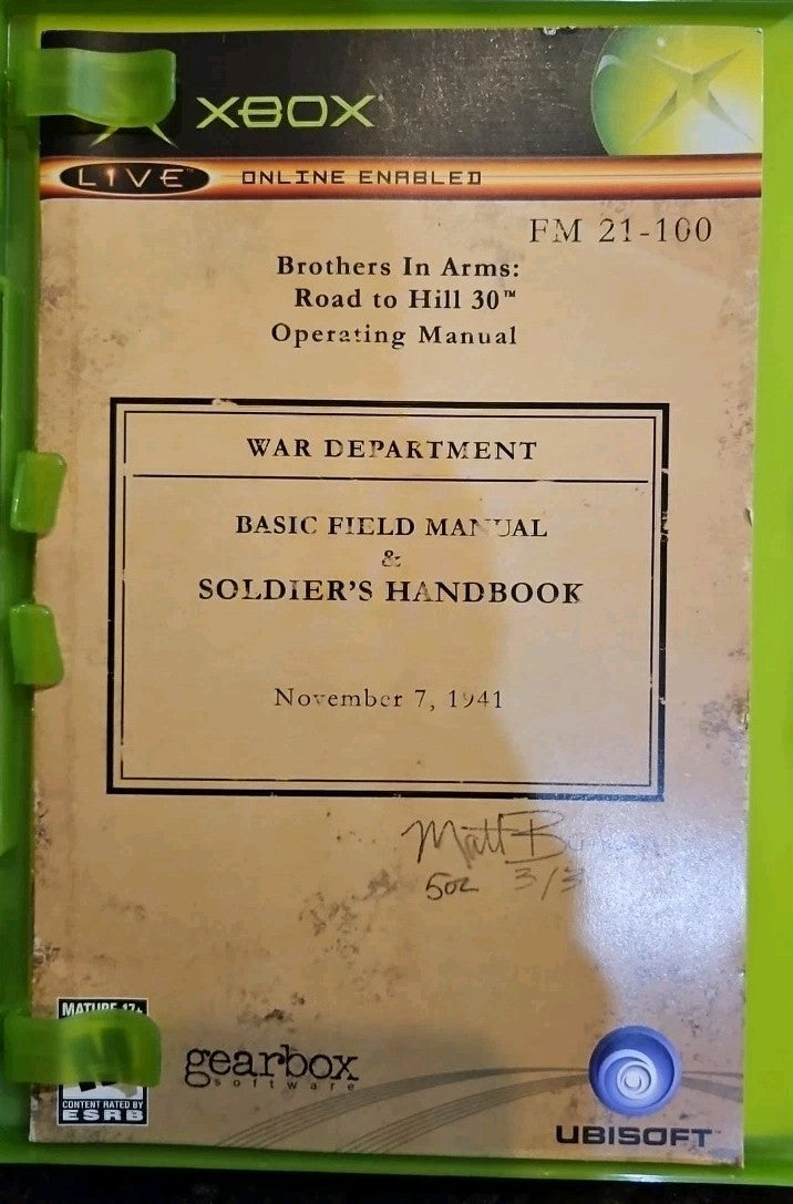 Brothers in Arms: Road to Hill 30 (Xbox) Tested. No Scratches. New Case.