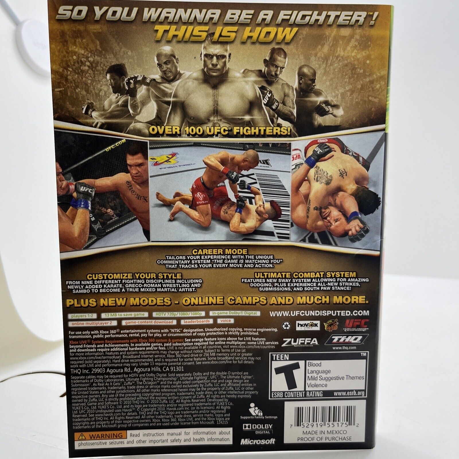UFC Undisputed 2010 (Microsoft Xbox 360, 2010)