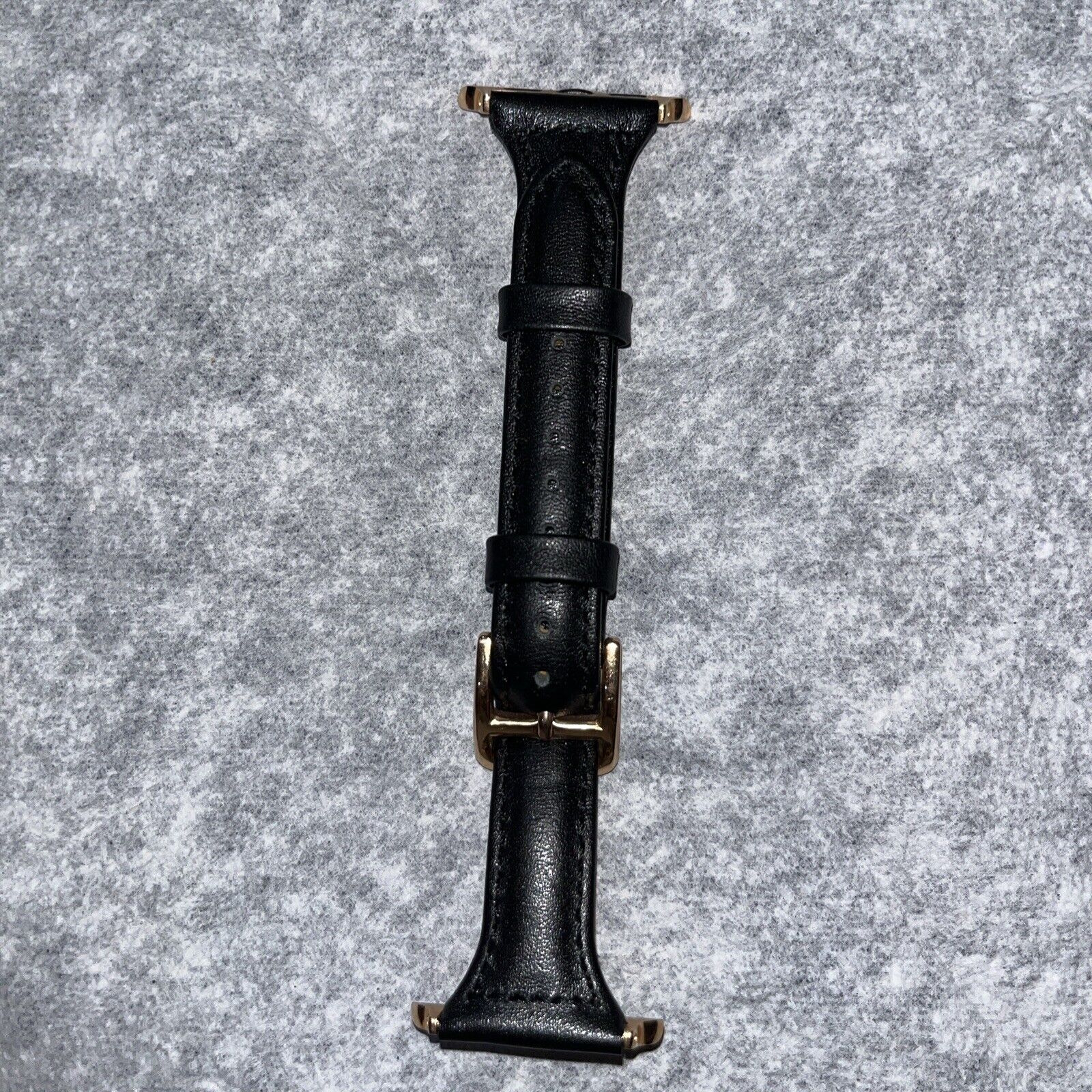 Black Apple Watch Strap w/ Brass Buckle fits 38/40/41mm Series 4,5,6,7,8,9 & SE