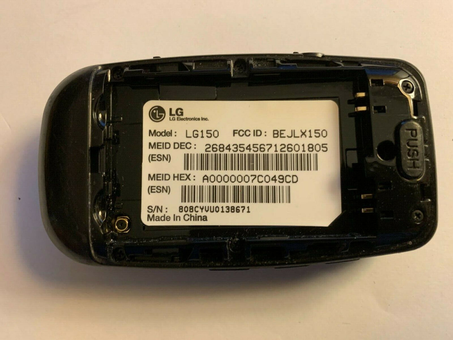  LG 150 - Black (Unlocked) Cellular Phone !! For Parts Only !! 