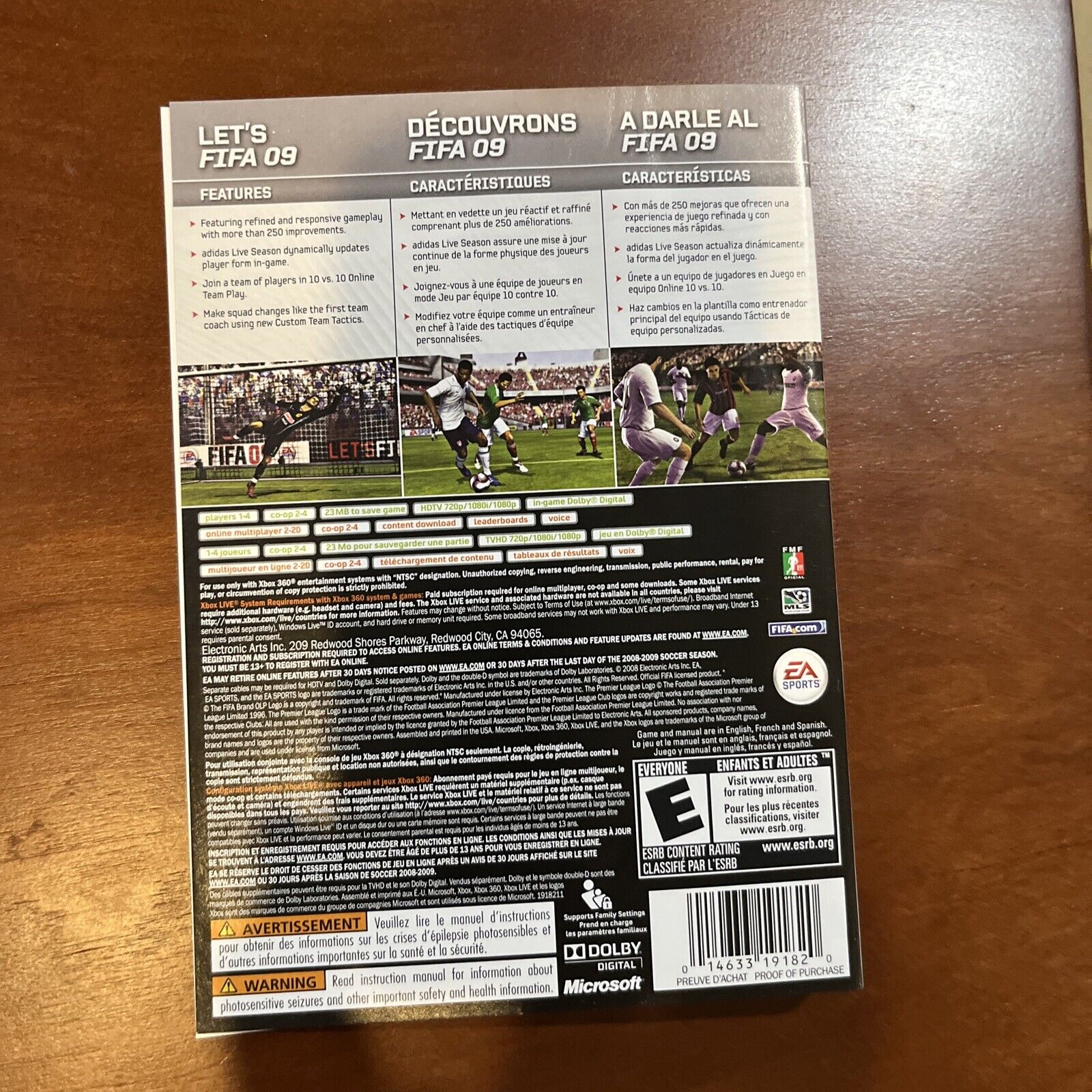 FIFA Soccer 09 - Xbox 360 - New Case. Tested. No Scratches. Cib. Resealed. ￼