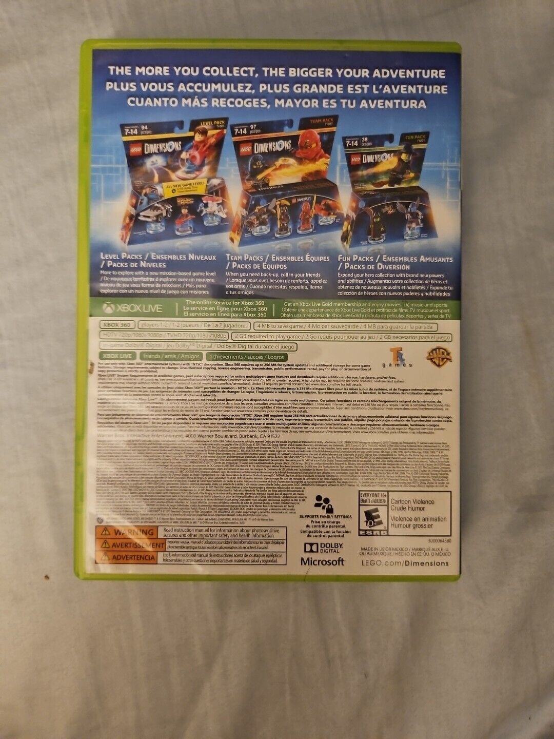 Lego Dimensions XBOX 360 - Tested. No Scratches. New Case. Resealed.