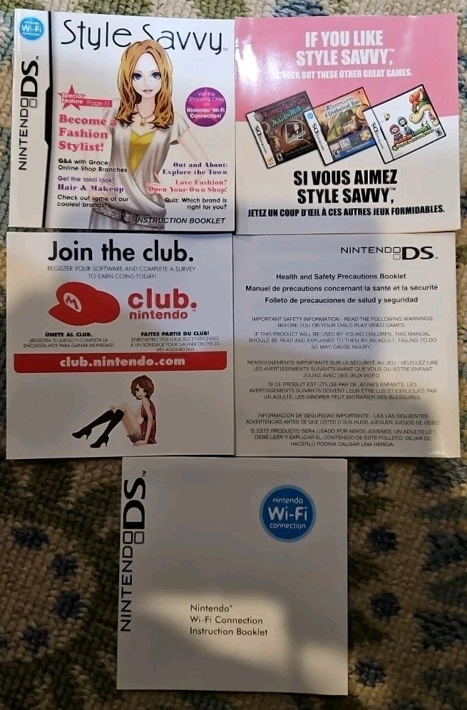 Style Savvy - Nintendo DS. No Game. Case + Artwork + Manuals ONLY