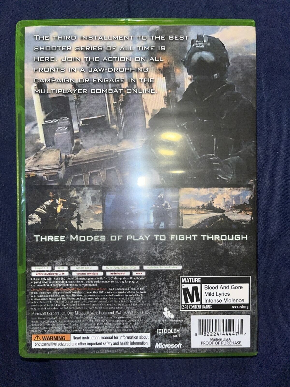 Call of Duty: Modern Warfare 3 (Xbox 360, 2011) Tested. New Case.