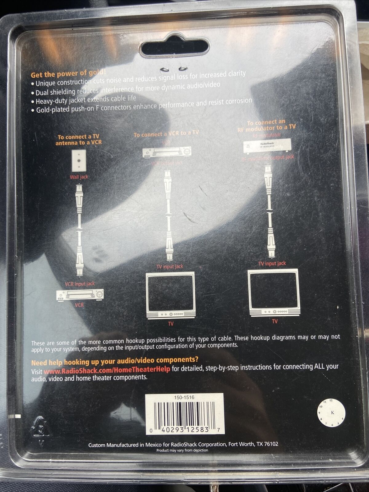 Coaxial Video Cable Gold Series 6-Ft RadioShack 15-1516 Free Shipping A6