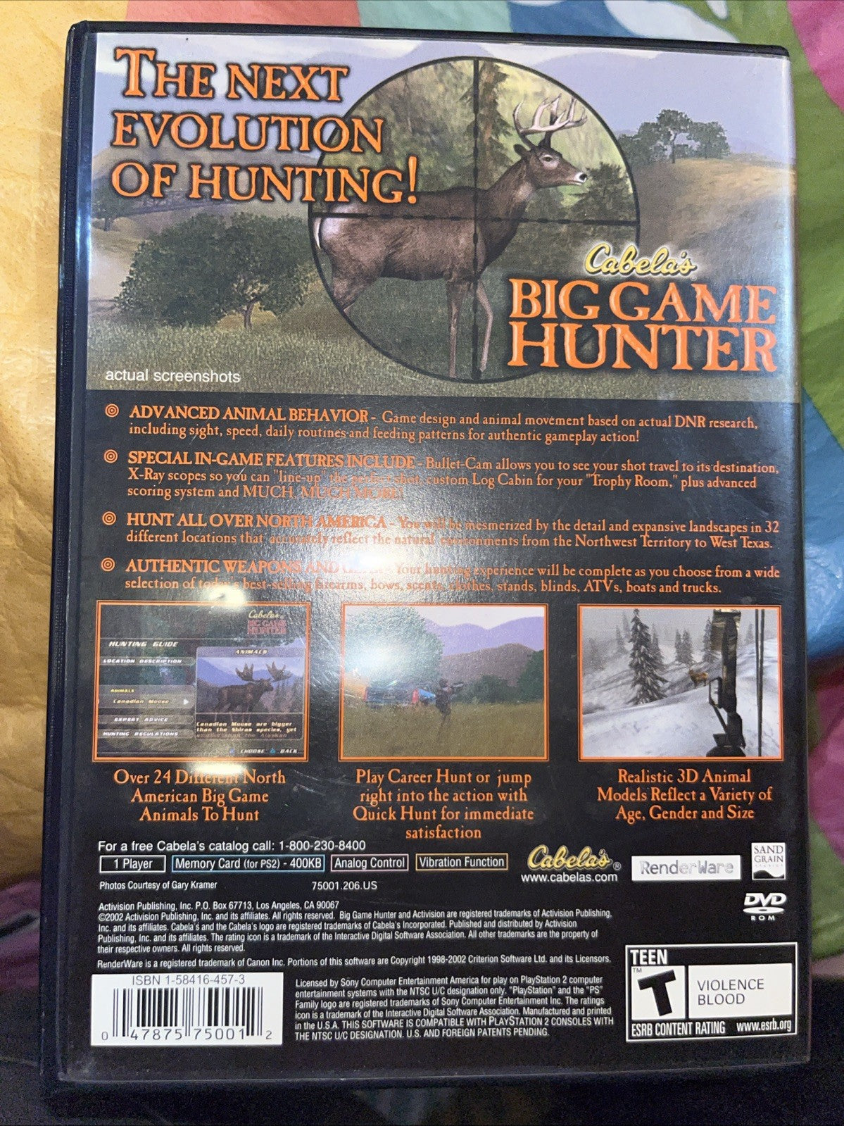 Cabelas Big Game Hunter (PS2) Tested. CIB W/Manual. Original Case