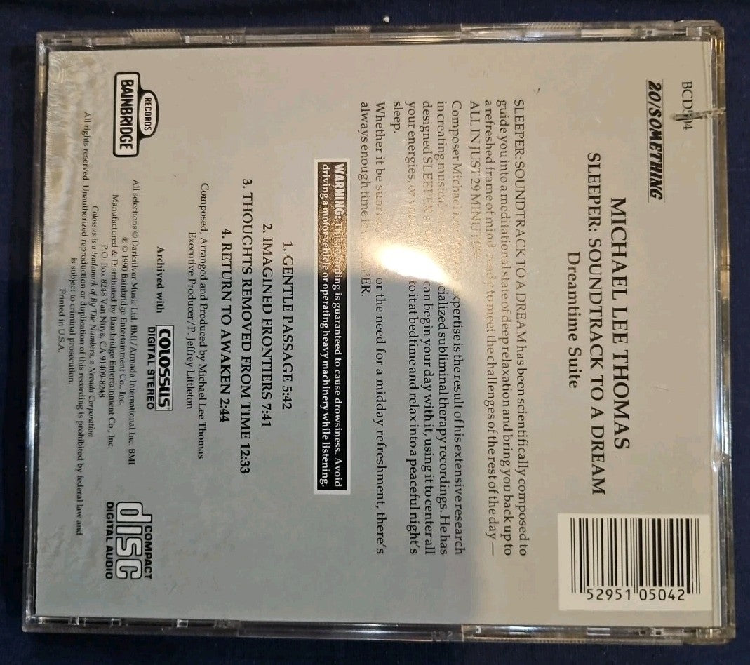 Sleeper: Soundtrack to a Dream by Michael Lee Thomas (New Age) (CD, Feb-1990,...