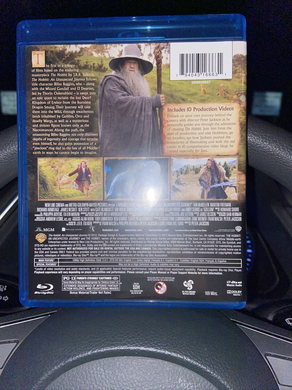 The Hobbit: An Unexpected Journey (Blu-ray/DVD 3-Disc Set 2013)