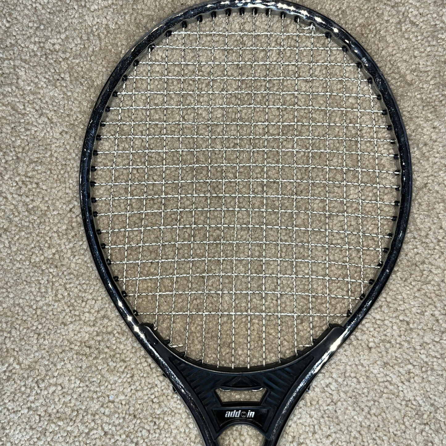 VIntage Jason Empire Add In Tennis Racket 4-3/8. W/Yamaha Vinyl Zipper Case