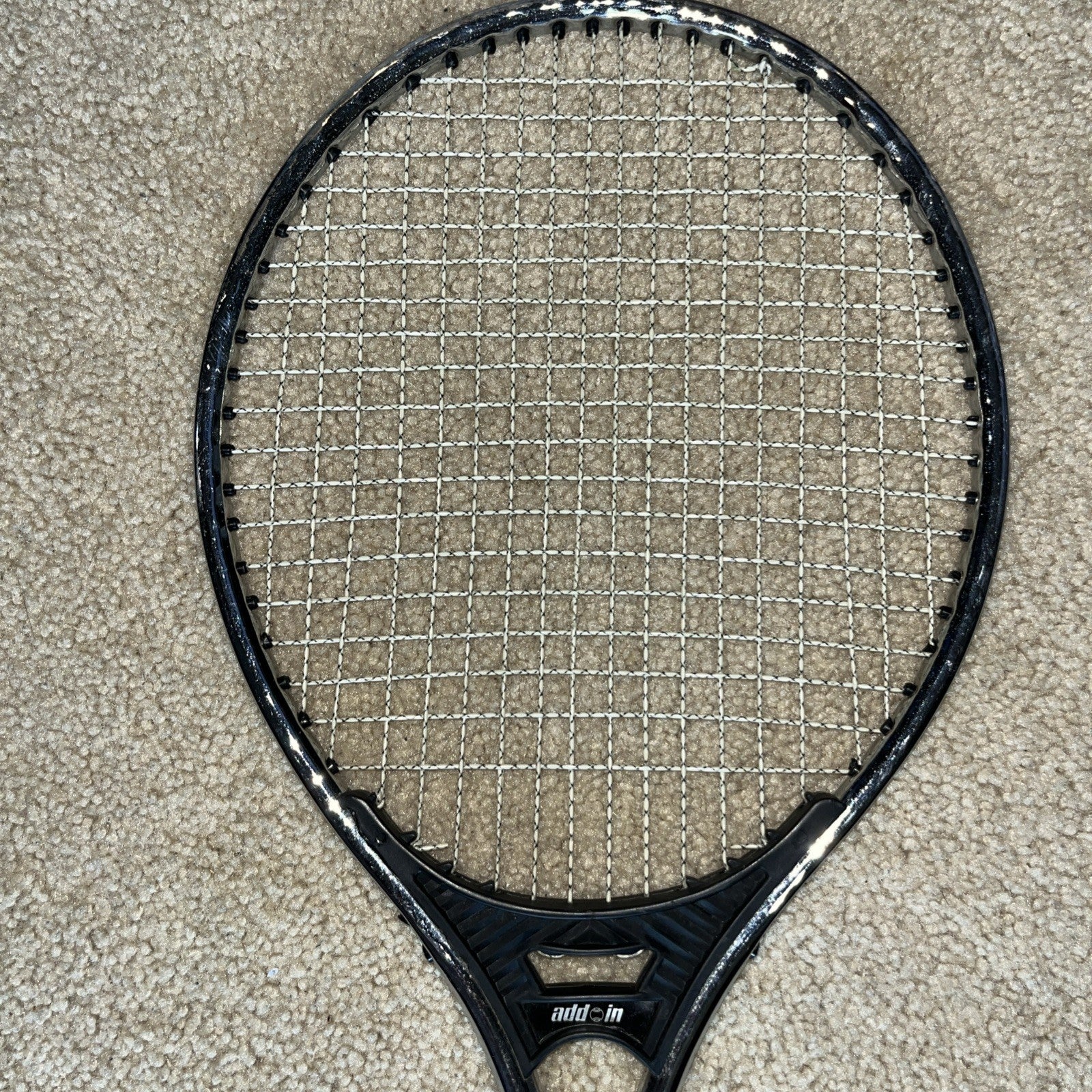 VIntage Jason Empire Add In Tennis Racket 4-3/8. W/Yamaha Vinyl Zipper Case