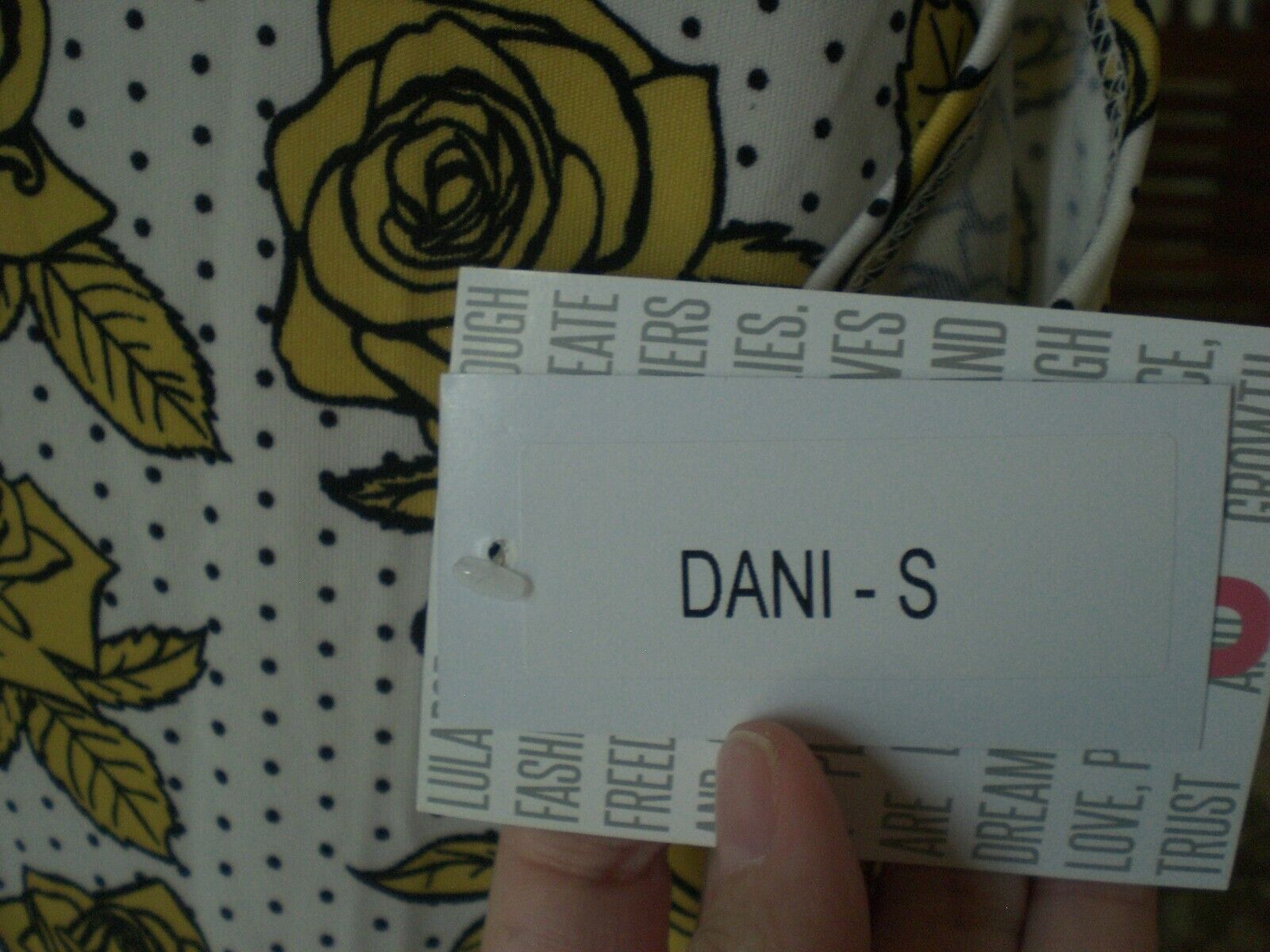 NWT LuLaRoe Dani Maxi Dress White with Black Dots Yellow Floral SMALL