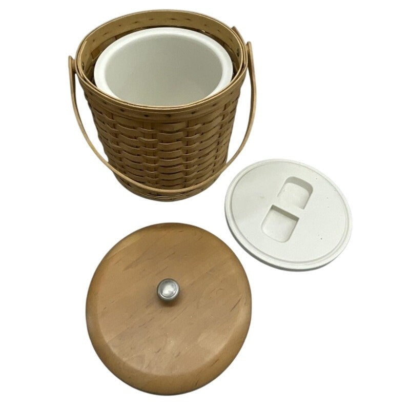 Longaberger 8-10 Quart (2-2.5 Gallon) Ice Bucket Basket with Lid & Insert
