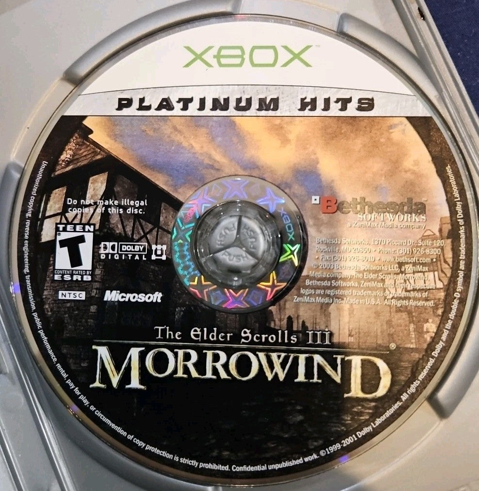 Elder Scrolls III: Morrowind (Microsoft Xbox, 2002) Tested. No Manual. New Case.