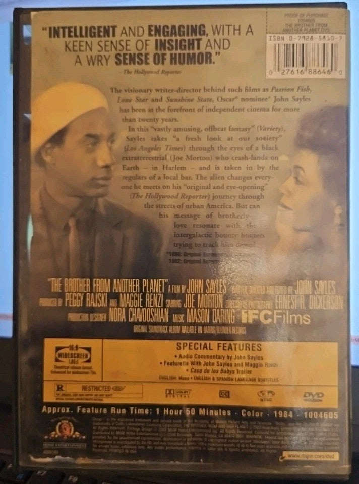 The Brother From Another Planet (DVD, 2003) Tested. New Case