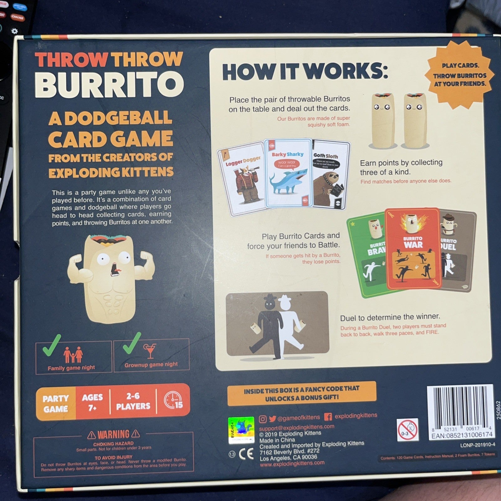 EXPLODING KITTENS Throw Throw Burrito Card Game