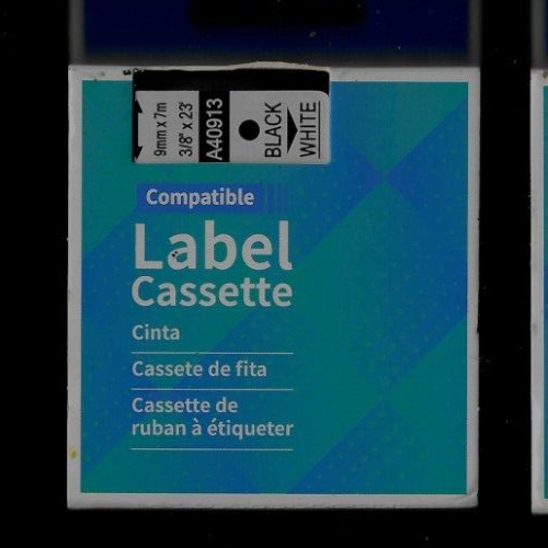 Black on White Label 40913 Compatible Dymo D1 Tape 9mm x 7m LabelMaker