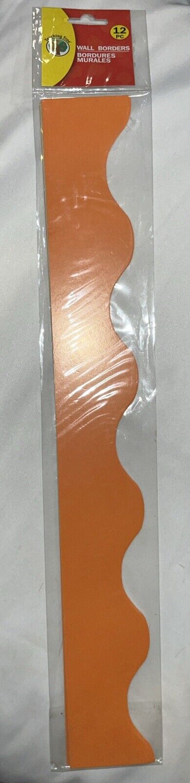 Teaching Tree Wall Borders 12 Pack Stripes Cardboard Orange NEW