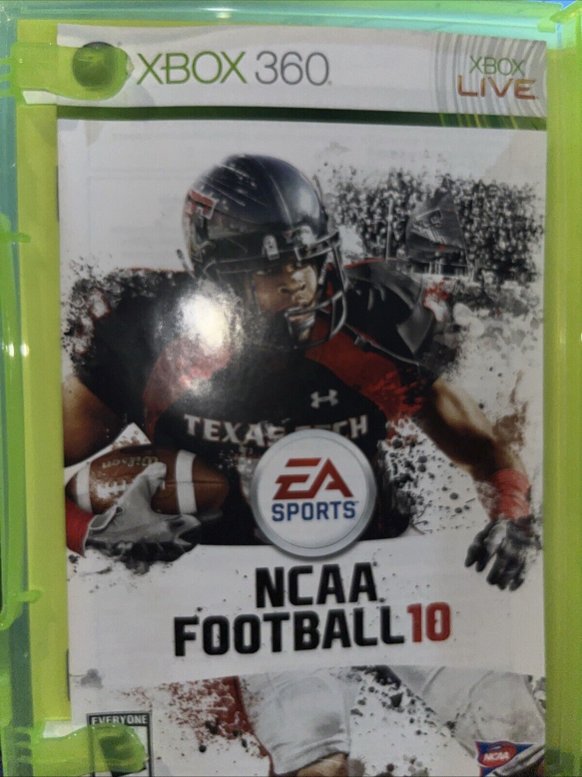 NCAA Football 10 - Microsoft Xbox 360 - Cover Liner Wear.  Tested.