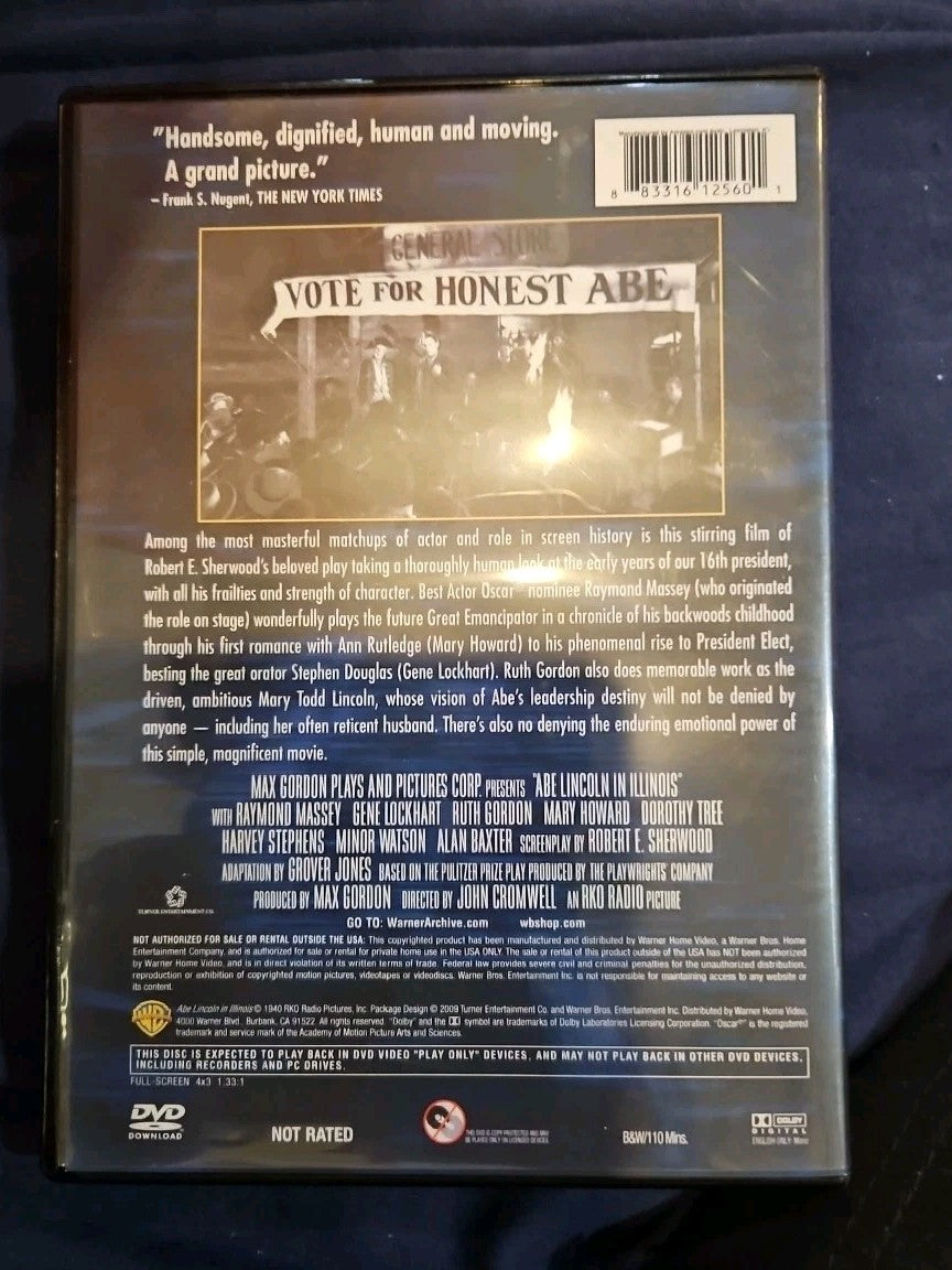 Abe Lincoln in Illinois (DVD, 1940)