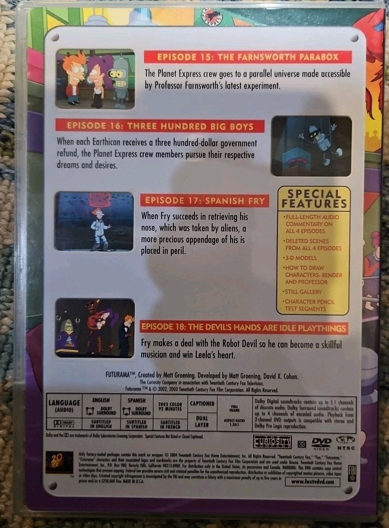 Futurama - Volume 4 (DVD, 2009, 4-Disc Set) Tested