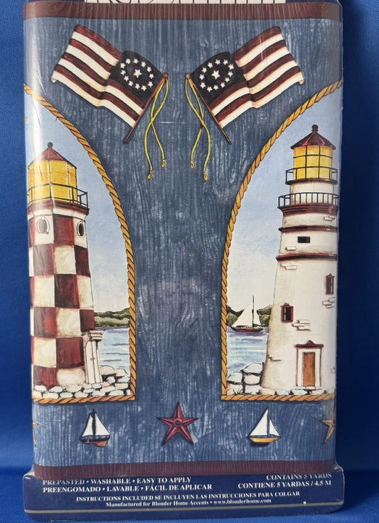 Expressions Border Wallpaper Patriotic Lighthouse #SB10220B Hope Lights The Way