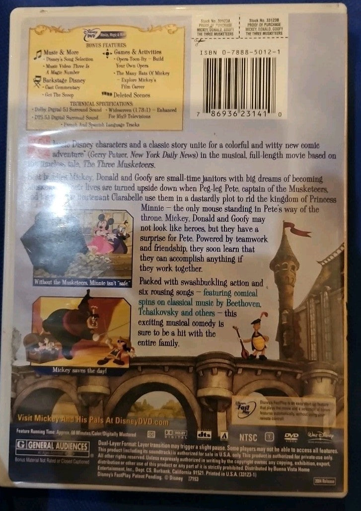 Three Musketeers (DVD, 2003) New. No Digital Download