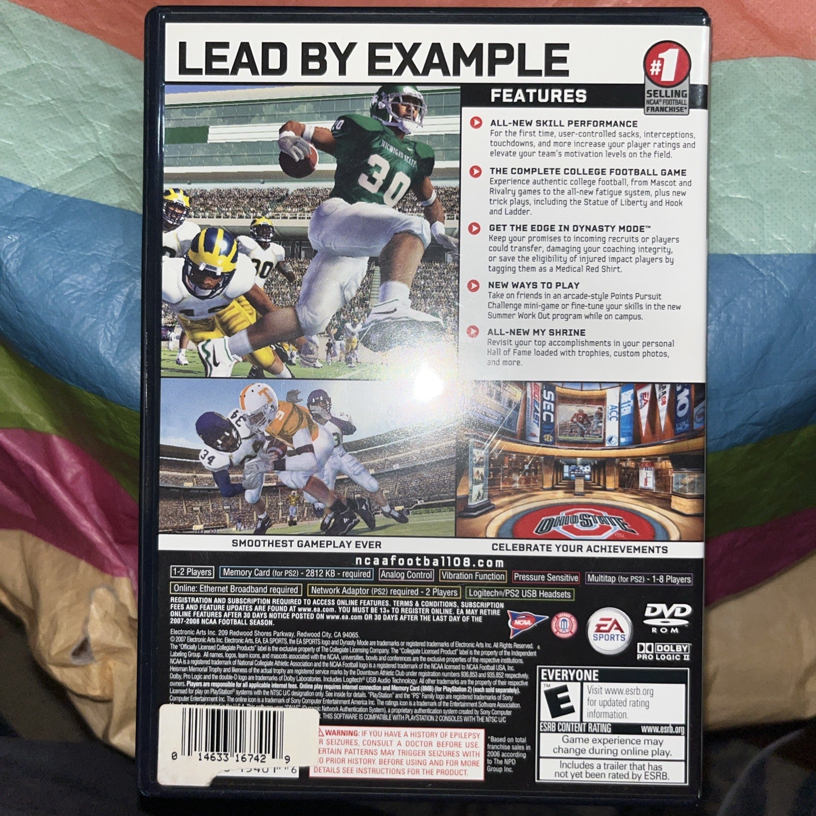 NCAA Football 2008 - PlayStation 2, PS2 Tested